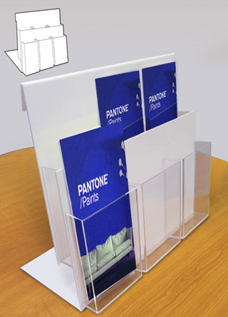 Leaflet holder 1/3 a4 30mm depth counter or wall hung x5 